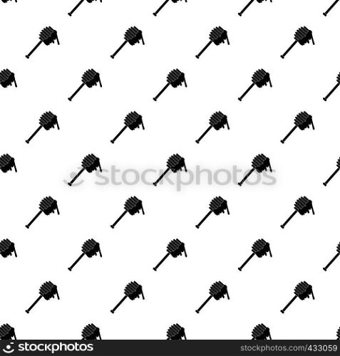 Honey spoon pattern seamless in simple style vector illustration. Honey spoon pattern vector