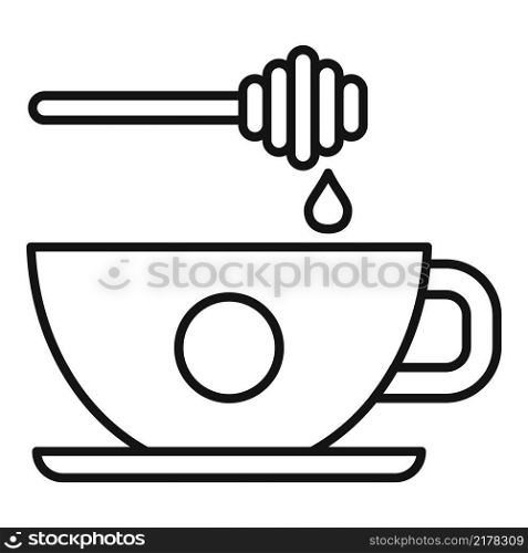 Honey tea cup icon outline vector. Hot drink. Breakfast herbal. Honey tea cup icon outline vector. Hot drink