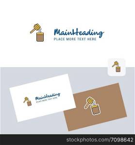Honey vector logotype with business card template. Elegant corporate identity. - Vector