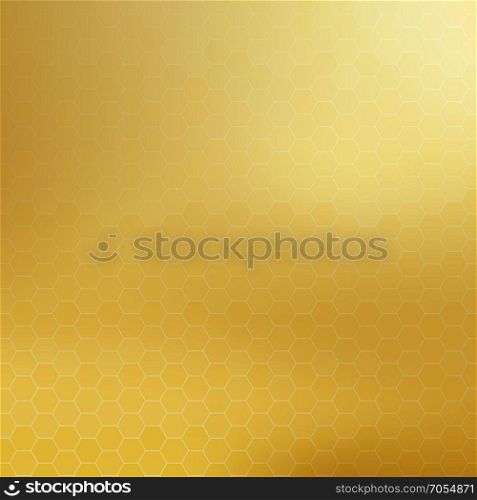 Honeycomb background. Abstract geometric hexagon gold background for designs, Vector illustration