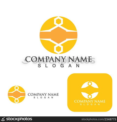 Honeycomb bee animal logo vector