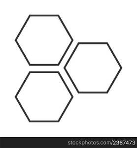 Honeycomb bee line icon. Honey hexagon shape vector. Hive logo symbol.