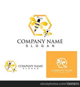 Honeycomb bee logo and symbol