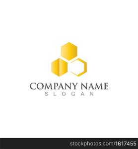 Honeycomb bee  logo and symbol vector image
