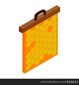 Honeycomb frame isometric 3d icon on a white background. Honeycomb frame isometric 3d icon