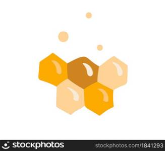 Honeycomb hexagon shape in cartoon scandinavian style, propolis isolated on white background. Yellow bee hive, sweet wax, beekeeping element.. Honeycomb hexagon shape in cartoon scandinavian style, propolis isolated on white background. Yellow bee hive, sweet wax, beekeeping element