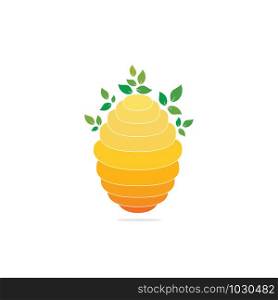 Honeycomb Hive Logo Vector Design. Honey icon flat vector illustration for logo, web, app, UI.