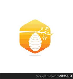 Honeycomb Hive Logo Vector Design. Honey icon flat vector illustration for logo, web, app, UI.