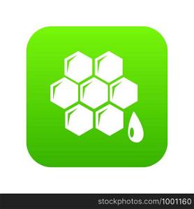 Honeycomb icon green vector isolated on white background. Honeycomb icon green vector