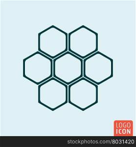 Honeycomb icon isolated. Honeycomb icon. Honeycomb structure symbol. Vector illustration