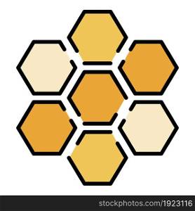 Honeycomb icon. Outline honeycomb vector icon color flat isolated on white. Honeycomb icon color outline vector