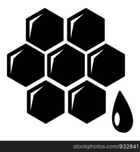 Honeycomb icon . Simple illustration of honeycomb vector icon for web design isolated on white background. Honeycomb icon , simple style