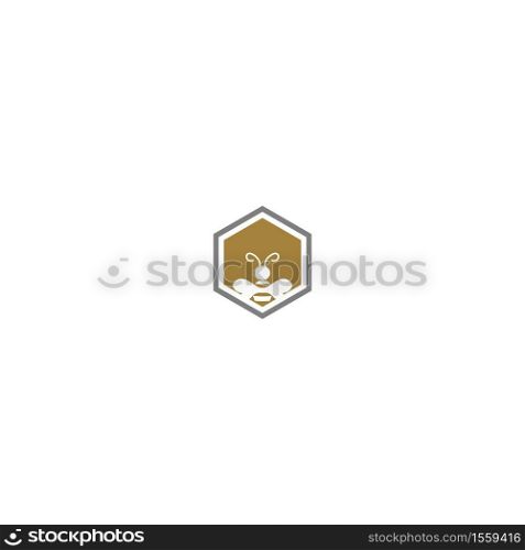 Honeycomb logo, leaf honey logo icon design concept illustration