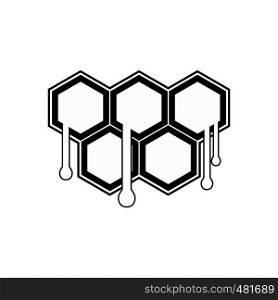 Honeycomb with drops black simple icon isolated on white background. Honeycomb with drops black simple icon
