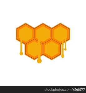 Honeycomb with drops flat icon isolated on white background. Honeycomb with drops flat icon