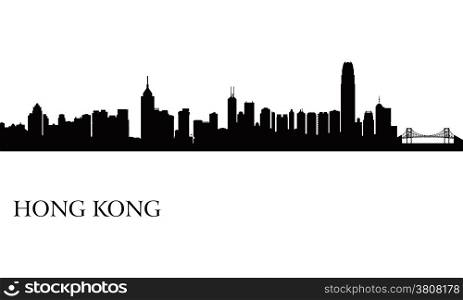 Hong Kong city skyline silhouette background, vector illustration