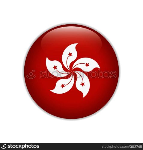 Hong Kong flag on button