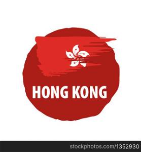 Hong Kong flag, vector illustration on a white background.. Hong Kong flag, vector illustration on a white background