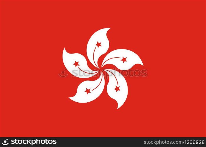 hong kong national flag original size vector illustration