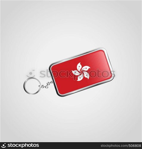 Hong Kong Vector KeyChain Design. Vector EPS10 Abstract Template background