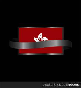 Hongkong flag Ribbon banner design