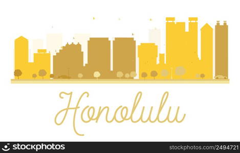 Honolulu City skyline golden silhouette. Vector illustration. Simple flat concept for tourism presentation, banner, placard or web site. Business travel concept. Honolulu isolated on white background
