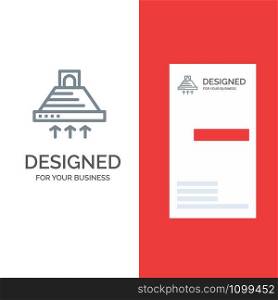 Hood, Cooking, Kitchen, Exhaust, Smoke Grey Logo Design and Business Card Template