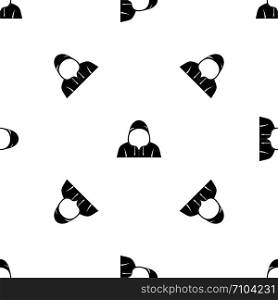 Hood pattern repeat seamless in black color for any design. Vector geometric illustration. Hood pattern seamless black