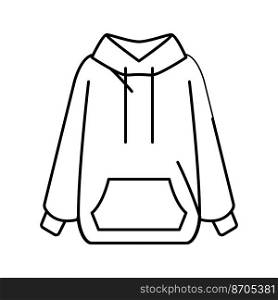hoodie outerwear female line icon vector. hoodie outerwear female sign. isolated contour symbol black illustration. hoodie outerwear female line icon vector illustration