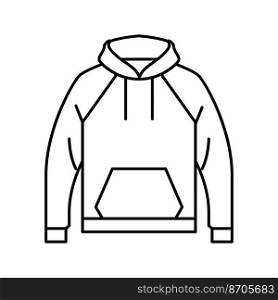 hoodie outerwear male line icon vector. hoodie outerwear male sign. isolated contour symbol black illustration. hoodie outerwear male line icon vector illustration