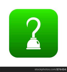 Hook icon digital green for any design isolated on white vector illustration. Hook icon digital green