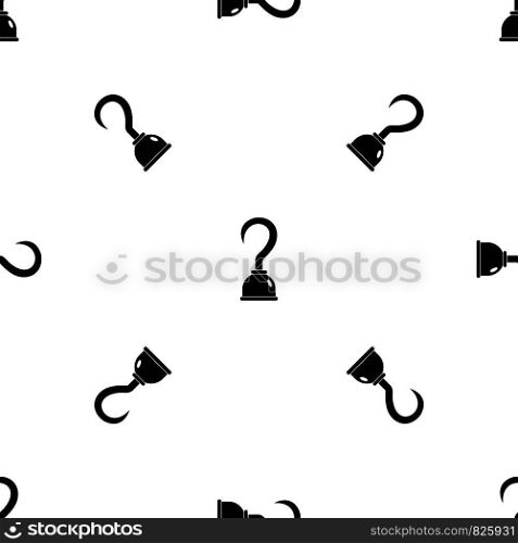 Hook pattern repeat seamless in black color for any design. Vector geometric illustration. Hook pattern seamless black