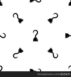 Hook pattern repeat seamless in black color for any design. Vector geometric illustration. Hook pattern seamless black