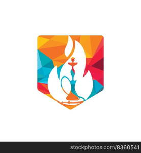 Hookah fire vector logo design. Arabian bar or house, shop vector design template. 