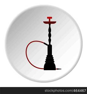 Hookah icon in flat circle isolated vector illustration for web. Hookah icon circle