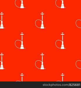 Hookah pattern repeat seamless in orange color for any design. Vector geometric illustration. Hookah pattern seamless