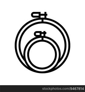 hoop cover embroidery hobby line icon vector. hoop cover embroidery hobby sign. isolated contour symbol black illustration. hoop cover embroidery hobby line icon vector illustration