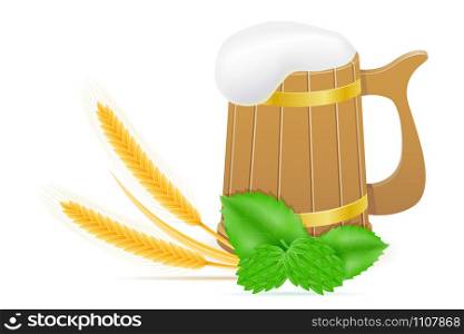 hops and wheat ingredients for making beer vector illustration isolated on white background
