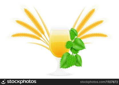 hops and wheat ingredients for making beer vector illustration isolated on white background