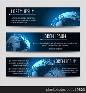 Horizontal banners template with earth sphere. Horizontal banners template with earth sphere vector