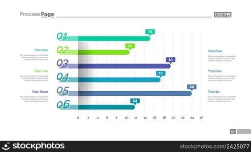 Horizontal bars slide template. Business data. Graph, diagram, design. Creative concept for infographic, project. Can be used for topics like business, research, analysis, achievement