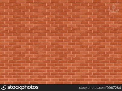 Horizontal brown brick wall background, vector eps10 illustration. Seamless Brick Wall Background