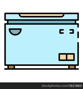 Horizontal freezer icon. Outline horizontal freezer vector icon color flat isolated on white. Horizontal freezer icon color outline vector