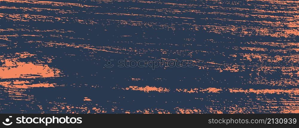 Horizontal grunge texture background. Abstract orange dark blue old rough retro design.