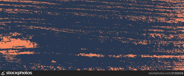 Horizontal grunge texture background. Abstract orange dark blue old rough retro design.