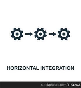 Horizontal Integration icon. Simple style design from industry 4.0 collection. UX and UI. Pixel perfect premium horizontal integration icon. For web design, apps and printing usage.. Horizontal Integration icon. Monochrome style design from industry 4.0 icon collection. UI and UX. Pixel perfect horizontal integration icon. For web design, apps, software, print usage.