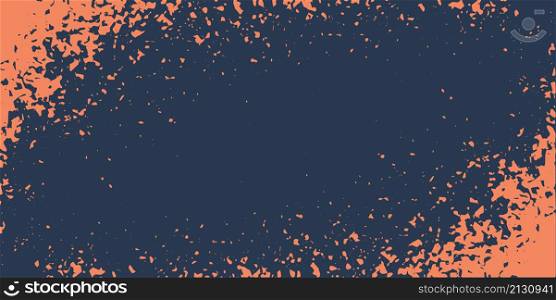 Horizontal orange grunge texture abstract vector background. Grungy splattered drops template.
