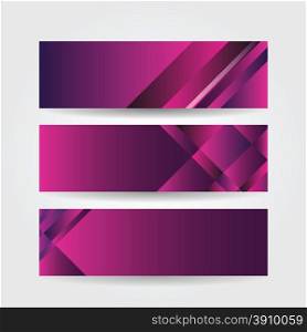 horizontal purple banners vector illustration