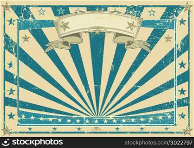 Horizontal retro blue poster for your message