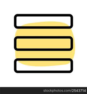 Horizontal separated bars representing hamburger menu layout